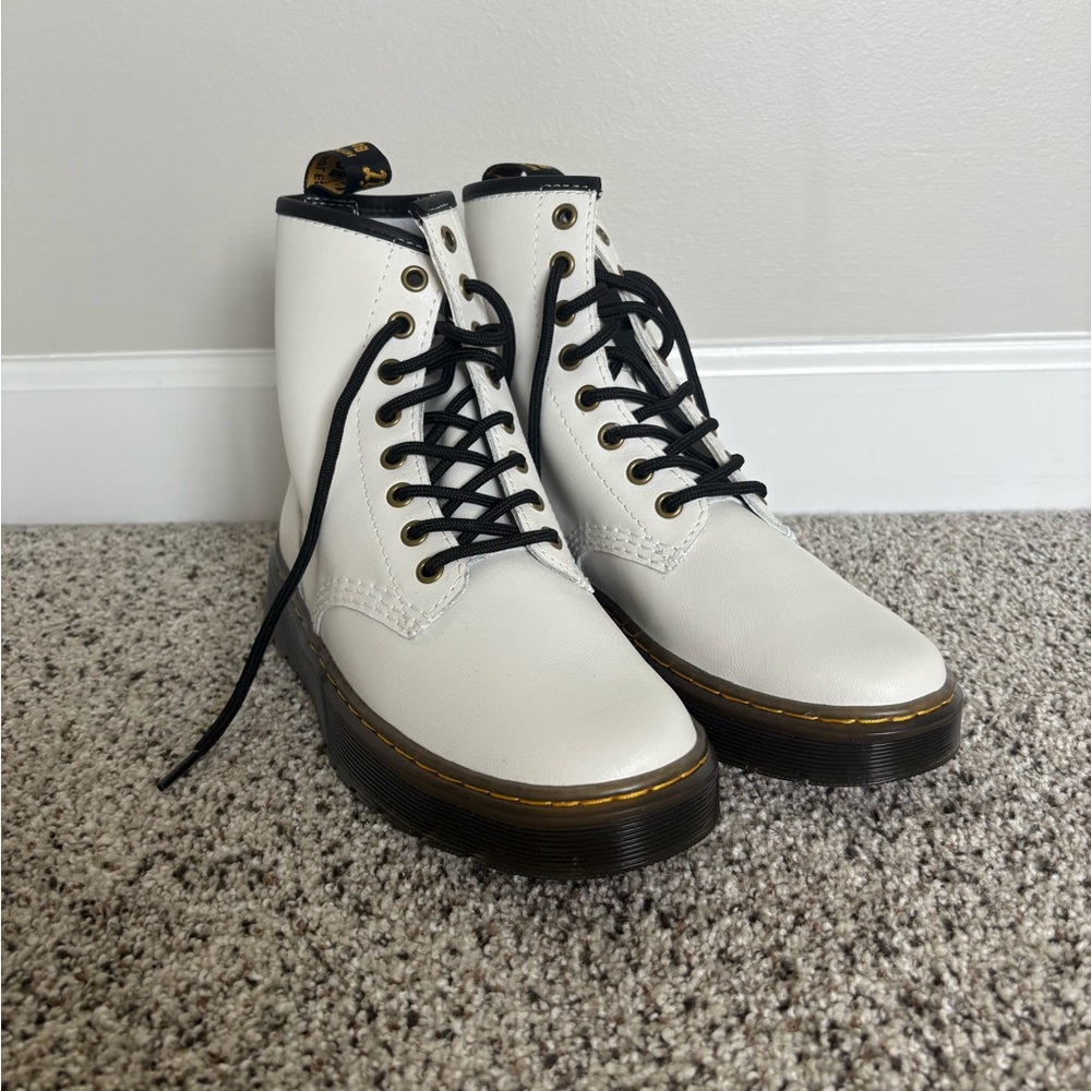 Dr. Martens White Zavala Combat Boots - NEVER WORN! MAKE OFFER :)